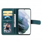 Lommebok-deksel plass til 10 stk kort for Samsung Galaxy S22 Ultra 5G grønn thumbnail