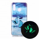 Fashion TPU Deksel Samsung Galaxy A20e - blue Butterfly thumbnail