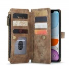 CaseMe retro multifunksjonell Lommebok deksel iPhone 11 brun thumbnail