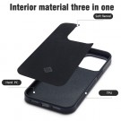 LC.IMEEKE PU-lær Deksel Karbonfiber Samsung Galaxy S22+ Plus 5G Svart thumbnail