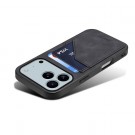 Denior TPU Deksel med PU-lær plass til kort iPhone 17 Pro svart thumbnail