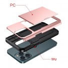 Hybrid TPU + PC Deksel plass til kort iPhone 15 Roségull thumbnail