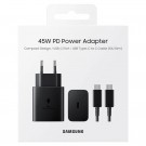 Samsung hurtiglader USB-C Vegglader & USB-C Kabel 45W - Svart thumbnail