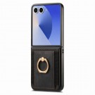 Tech-Flex TPU Deksel med PU-lær plass til kort Samsung Galaxy Z Flip 7 5G svart thumbnail