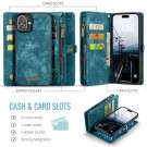 CaseMe 2-i-1 Lommebok deksel iPhone 16 blå thumbnail