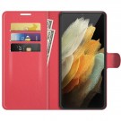 Lommebok deksel for Samsung Galaxy S22 Ultra 5G rød thumbnail
