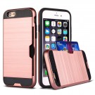 Hybrid TPU + PC Deksel plass til kort iPhone 6/6S Roségull thumbnail