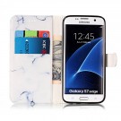 Lommebok deksel for Samsung Galaxy S7 Edge hvit marmor thumbnail