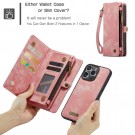 CaseMe 2-i-1 Lommebok deksel iPhone 15 Pro rosa thumbnail