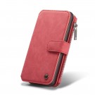 CaseMe 2-i-1 Lommebok deksel Samsung Galaxy S22 Ultra 5G rød thumbnail