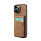 Fierre Shann TPU Deksel med PU-lær plass til kort iPhone 15 Pro brun thumbnail