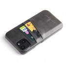 Fierre Shann TPU Deksel med PU-lær plass til kort iPhone 14 Plus svart thumbnail