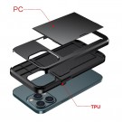 Hybrid TPU + PC Deksel plass til kort iPhone 13 Mini svart thumbnail