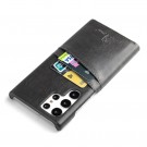 Fierre Shann TPU Deksel med PU-lær plass til kort Galaxy S22 Ultra 5G svart thumbnail