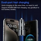 WEKOME dobbel USB-billader USB-A og USB-C 63W - Svart thumbnail