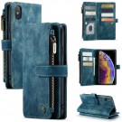 CaseMe retro Multifunksjonell Lommebok deksel iPhone X/XS blå thumbnail