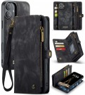 CaseMe 2-i-1 Lommebok deksel iPhone 16 svart thumbnail