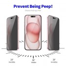 Enkay Hat-Prince Herdet Glass Privacy skjermbeskytter iPhone 16 svart kant thumbnail