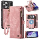 CaseMe 2-i-1 Lommebok deksel iPhone 17 Pro rosa thumbnail