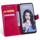 Lommebok deksel for Huawei P20 lite mønster Rose rød thumbnail