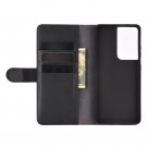 Lommebok deksel ekte Lær for Samsung Galaxy S21 Ultra 5G svart thumbnail