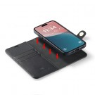 DG.Ming 2-i-1 Lommebok-deksel I Lær iPhone 17 svart thumbnail