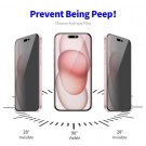 Enkay Hat-Prince Herdet Glass Privacy skjermbeskytter iPhone 15 Plus svart kant thumbnail