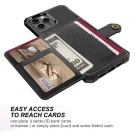 Hybrid TPU + PC Deksel med kortlomme iPhone 12/12 Pro svart thumbnail