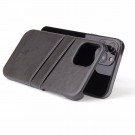 Fierre Shann TPU Deksel med PU-lær plass til kort iPhone 12/12 Pro svart thumbnail