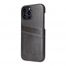 Fierre Shann TPU Deksel med PU-lær plass til kort iPhone 14 Pro svart thumbnail