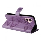 Lommebok deksel til iPhone 16 - Lilla Butterfly thumbnail