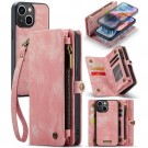 CaseMe 2-i-1 Lommebok deksel iPhone 15 Plus rosa thumbnail