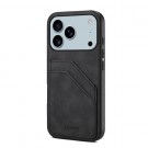 Denior TPU Deksel med PU-lær plass til kort iPhone 17 Pro Max svart thumbnail