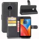 Lommebok deksel for Motorola Moto E4 Plus svart thumbnail