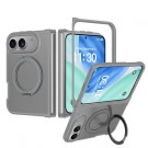 Tech-Flex Deksel Skin Feel magnet og roterende ring iPhone Duo - Grå thumbnail