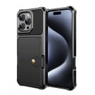 Hybrid TPU + PC Deksel med kortlomme iPhone 16 Pro Max svart thumbnail