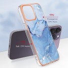 Fashion Premium TPU Deksel til iPhone 15 Pro Max - Blå Marmor thumbnail