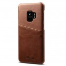 Suteni TPU Deksel med PU-lær plass til kort Galaxy S9 brun thumbnail