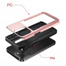 Hybrid TPU + PC Deksel plass til kort iPhone 14 Roségull thumbnail