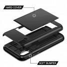 Hybrid TPU + PC Deksel plass til kort iPhone XS Max svart thumbnail