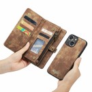 CaseMe 2-i-1 Lommebok deksel iPhone 15 Plus brun thumbnail
