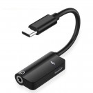 USB-C til 3,5 mm Audio Adapter og USB-C-lader Xiaomi, Huawei svart thumbnail