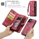 CaseMe 2-i-1 Lommebok deksel iPhone 12 Mini rød thumbnail