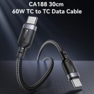 Yesido USB-C til USB-C kabel 60W, 0,3 meter - Svart thumbnail