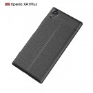 Tech-Flex TPU Deksel med lær mønster Sony Xperia XA1 Plus svart thumbnail