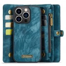 CaseMe 2-i-1 Lommebok deksel iPhone 15 Pro blå thumbnail