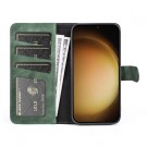 Lommebok deksel Stitching for Samsung Galaxy S24+ plus 5G grønn / svart thumbnail