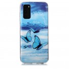 Fashion TPU Deksel Samsung Galaxy S20 5G - blue Butterfly thumbnail