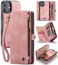 CaseMe 2-i-1 Lommebok deksel iPhone 16 rosa thumbnail