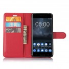 Lommebok deksel for Nokia 6 (2017) rød thumbnail